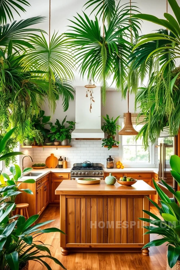 Rainforest Feel in Lush Kitchen Space