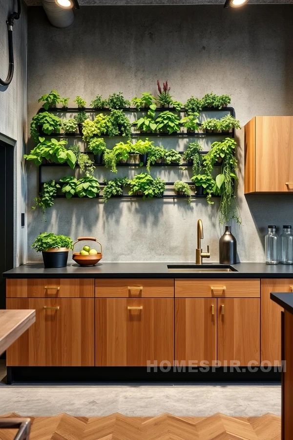 Raw Concrete and Pine Wood in Kitchen Design