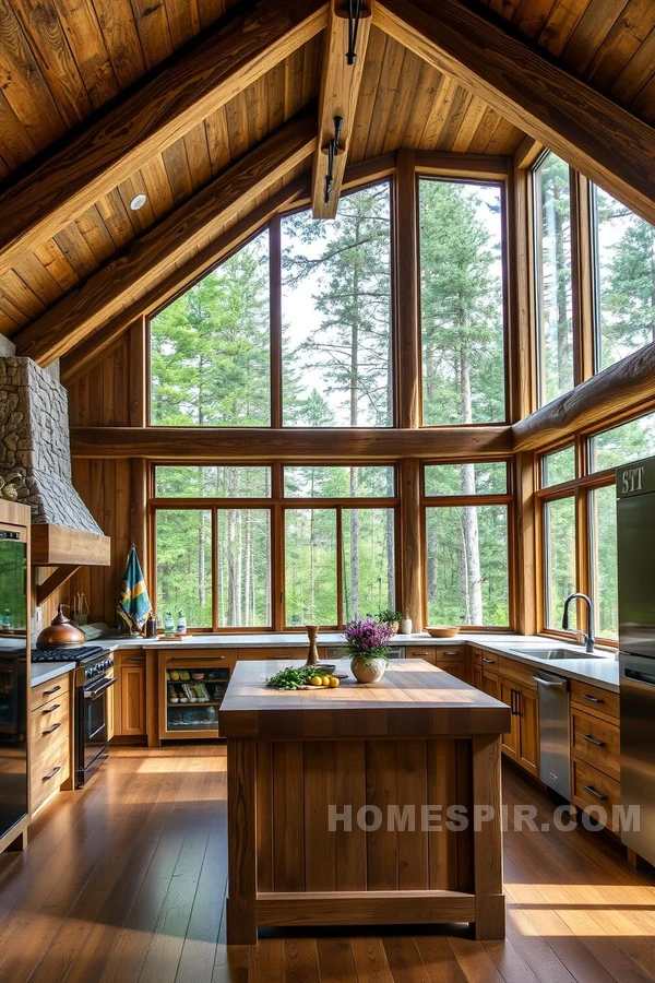 Reclaimed Wood And Stone Hearth Kitchen Delight