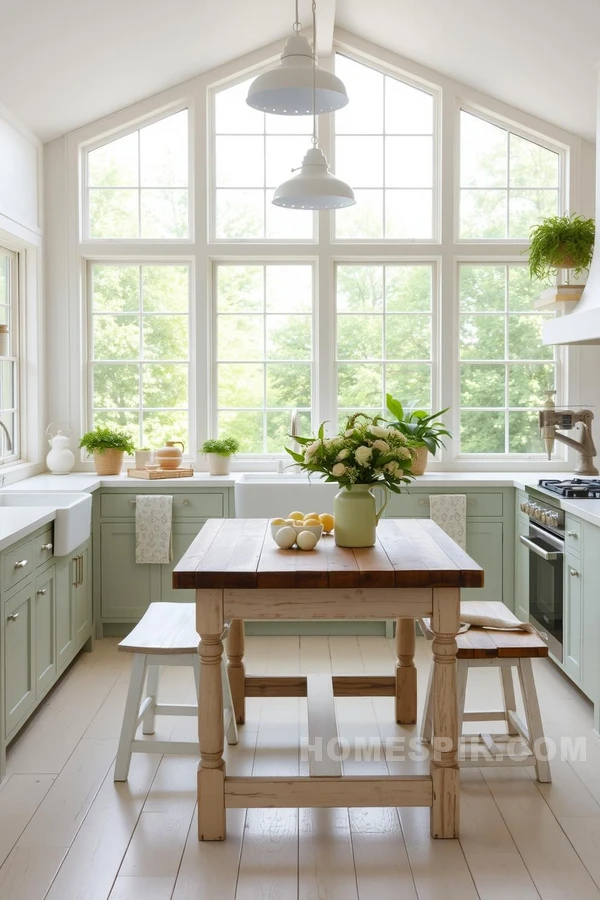 Reclaimed Wood Table in Sunny Cottage