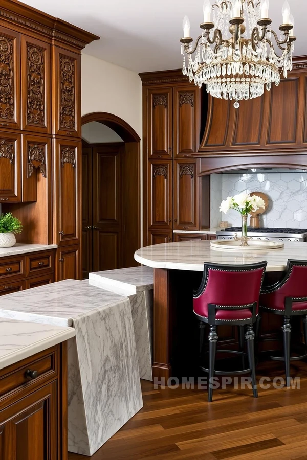 Refined Artisan Kitchen with Carved Details