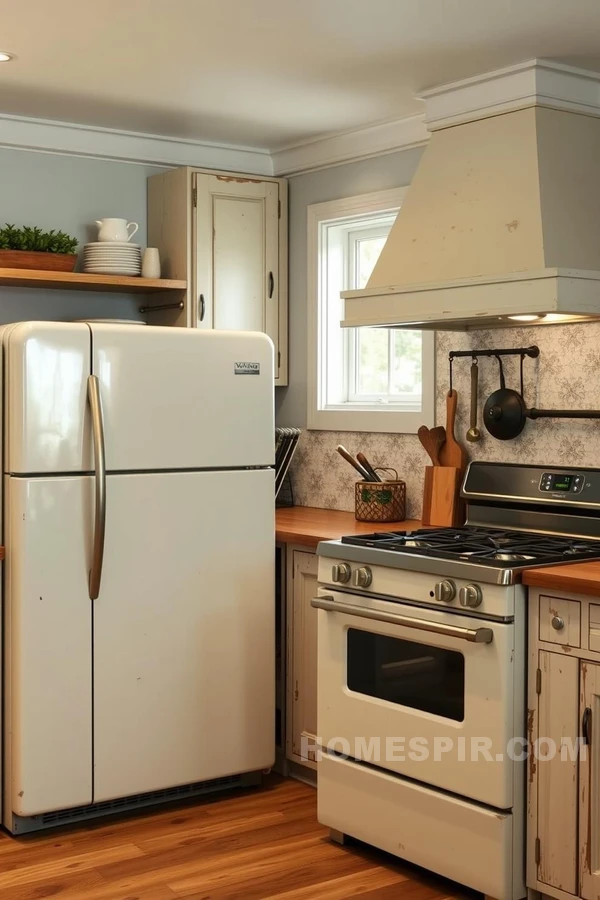 Retro Appliances in Industrial Kitchen