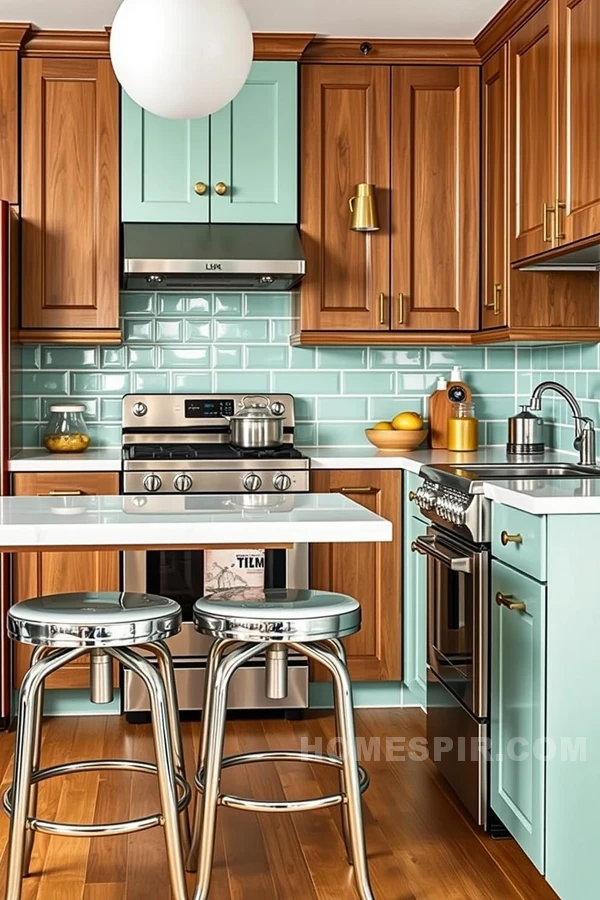 Retro Chic Mix of Materials Kitchen