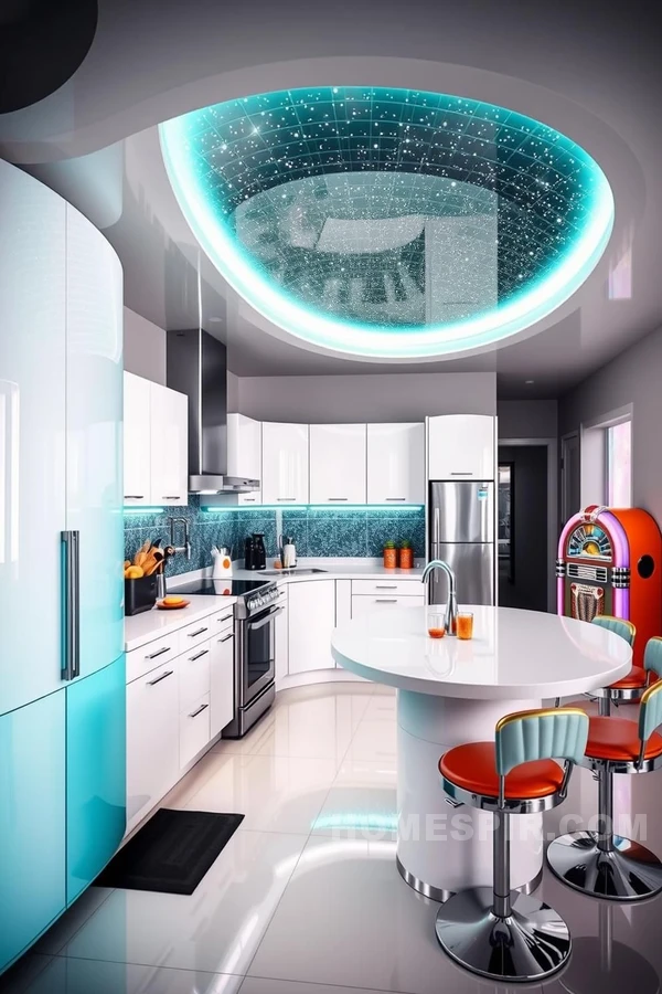 Retro Futuristic Open Kitchen Fusion