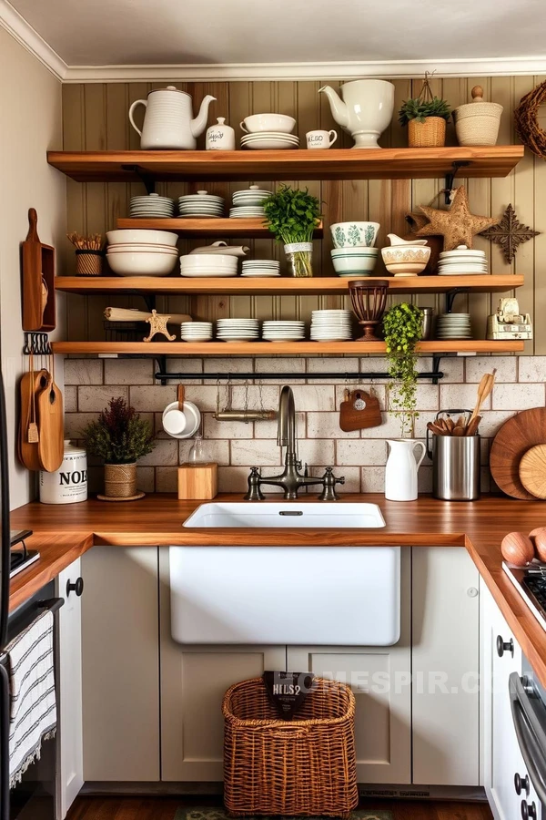 Retro Style Dishware In Cozy Kitchen Scene