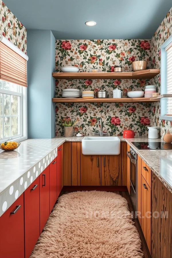 Retro Texture Fusion in Kitchen Design