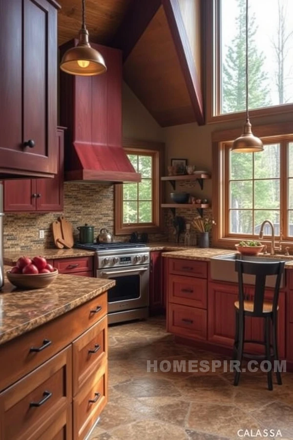 River Stone Texture Meets Kitchen Elegance