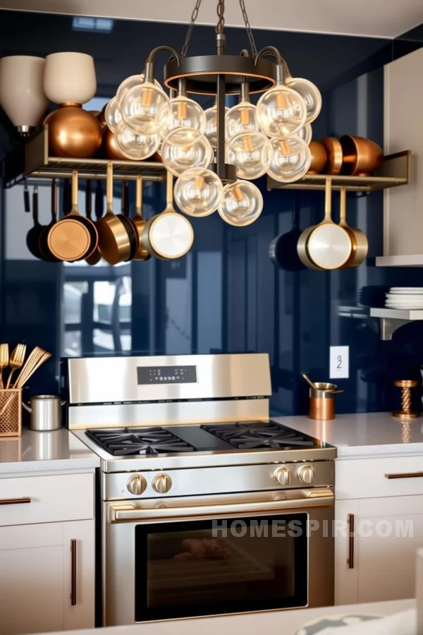 Rose Gold Accents in Chic Kitchen