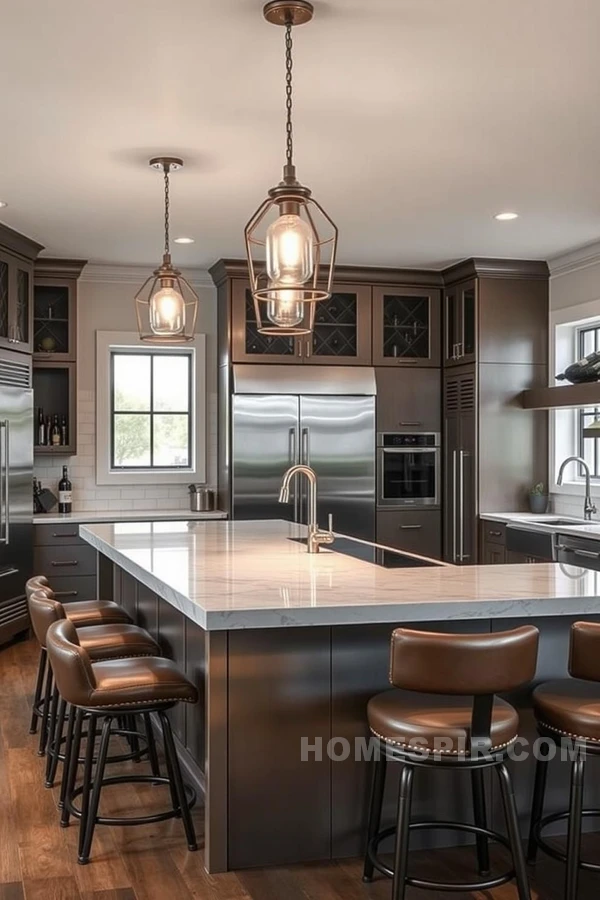 Rugged Meets Refined in Luxurious Industrial Kitchen