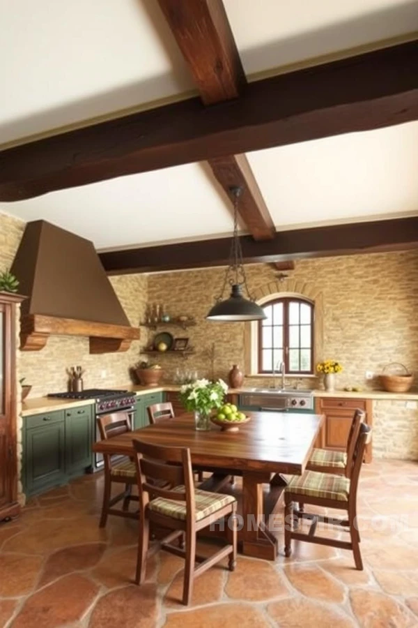 Rustic Beams and Stone Walls Charm