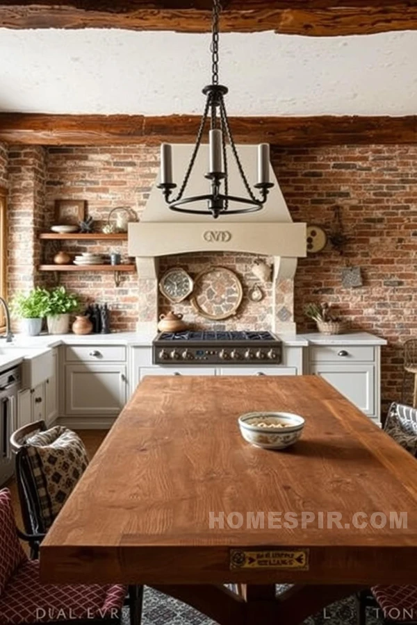 Rustic Brick Walls in Mediterranean Kitchens