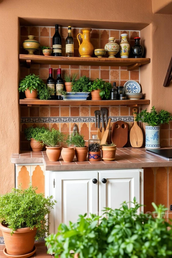 Rustic Charm with Terracotta Tiles Mediterranean Kitchen