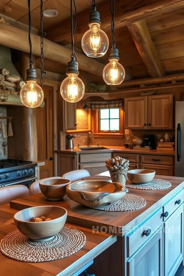 Rustic Charm with Warm Lighting Accents