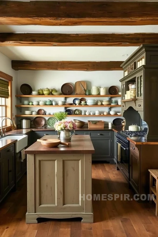 Rustic Elements in Victorian Kitchen