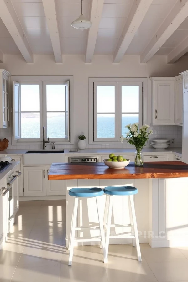 Rustic Island Countertops with Greek Influence