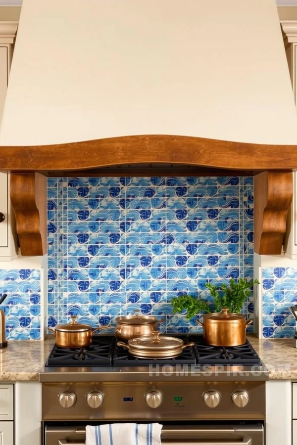 Rustic Kitchen Charm with Mediterranean Mosaic Backsplash