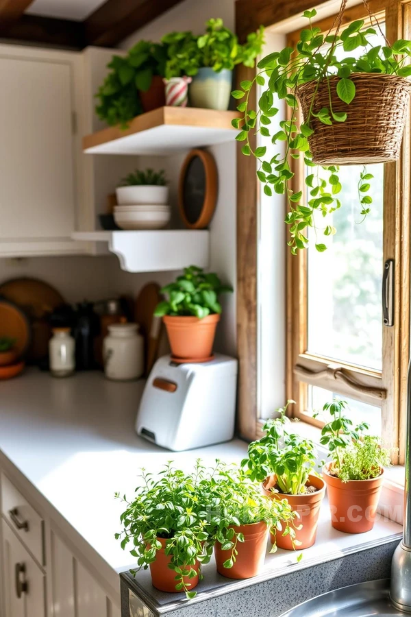 Rustic Kitchen Enhanced by Herb Garden Charm