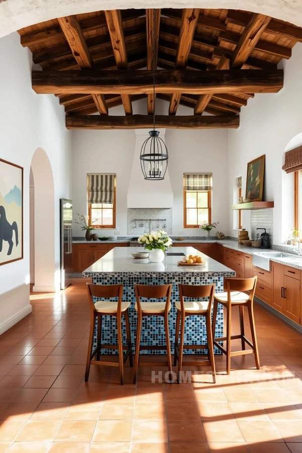 Rustic Mediterranean Charm in a Sunlit Kitchen