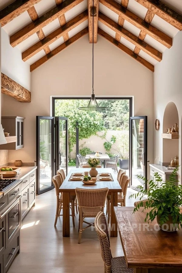 Rustic Mediterranean Kitchen with Outdoor Elements