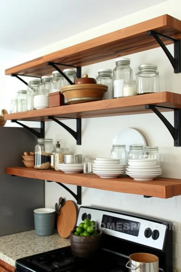 Rustic Open Shelving with Reclaimed Wood