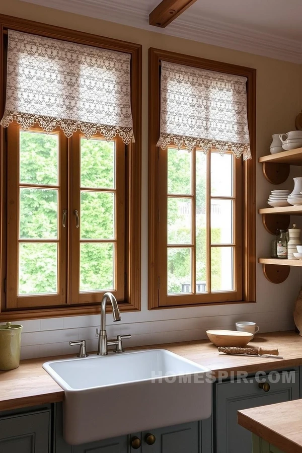 Rustic Shelves Showcasing Ceramics