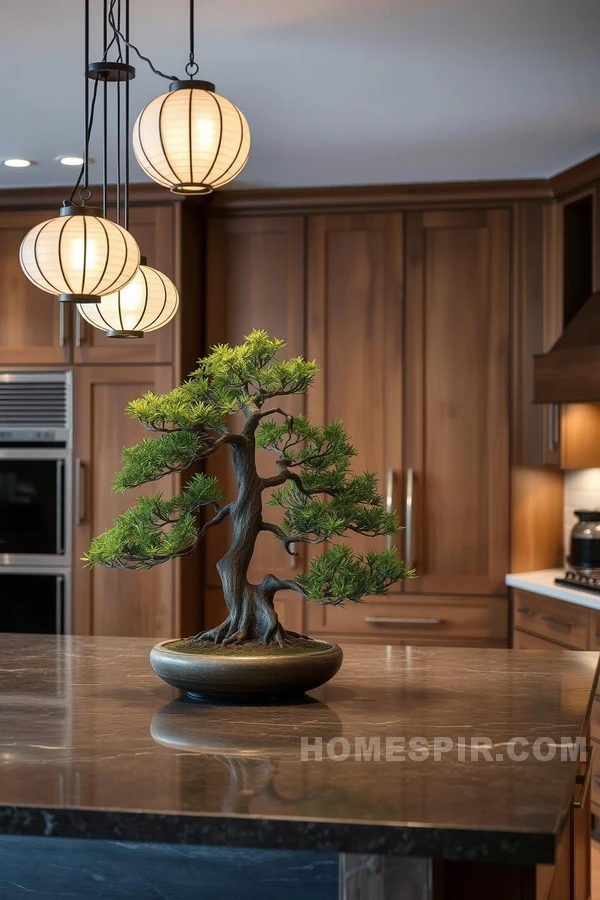 Rustic Wood and Smooth Stone Counters