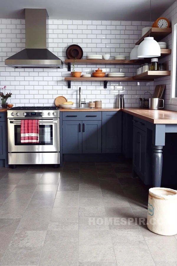 Seamless Blend of Rustic and Industrial Flooring