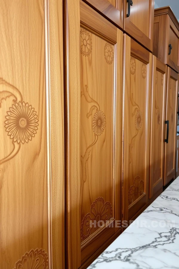 Seamless Fractal Design in Kitchen Cabinets