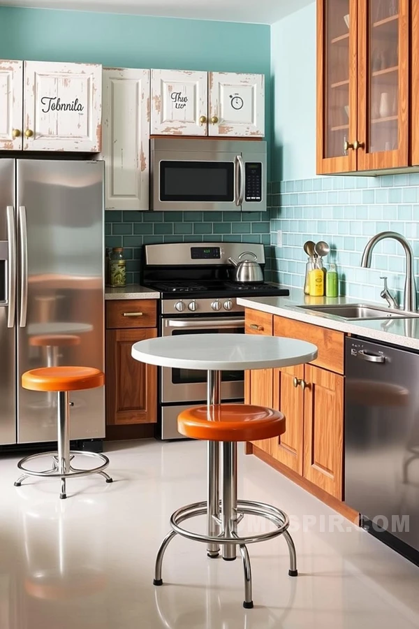 Seamless Harmony in Retro Material Kitchen