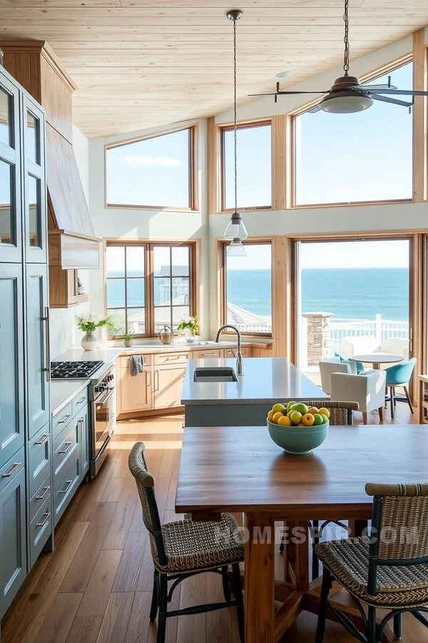 Seaside Serenity in Open Concept Kitchen Design