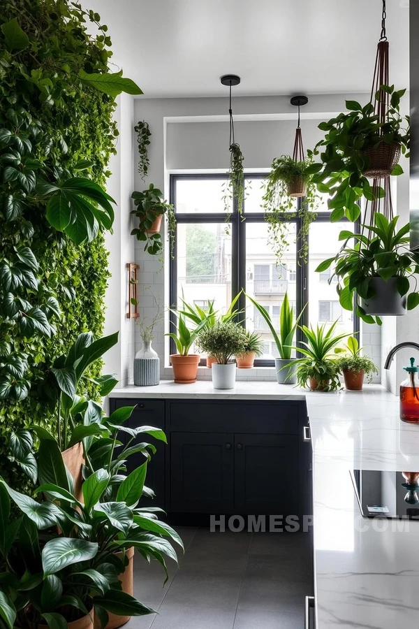 Serene Green Accents in Urban Modern Kitchens