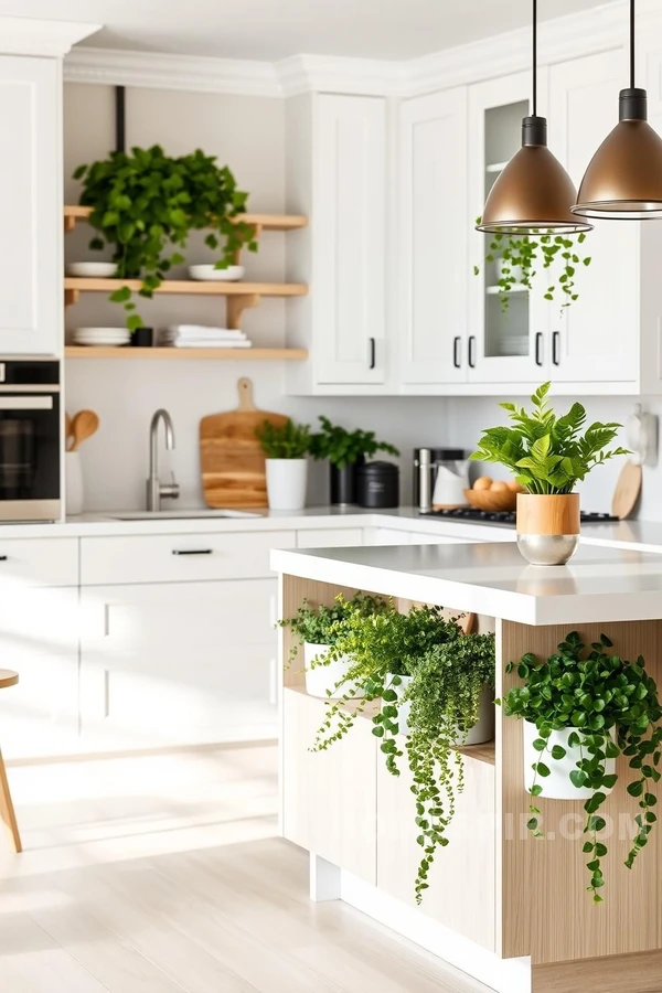 Serene Nordic Kitchen with Green Accents