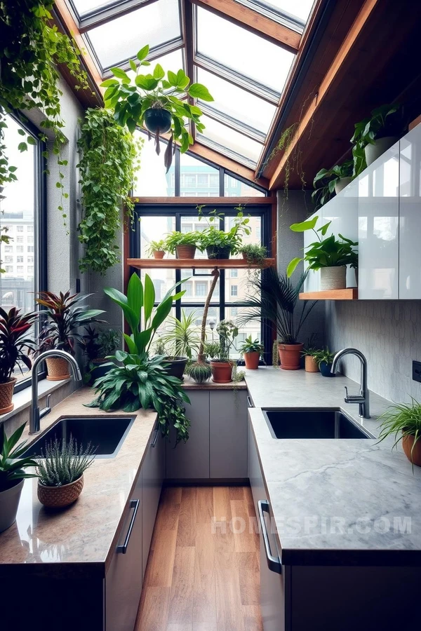 Serene Urban Kitchen with Natural Elements