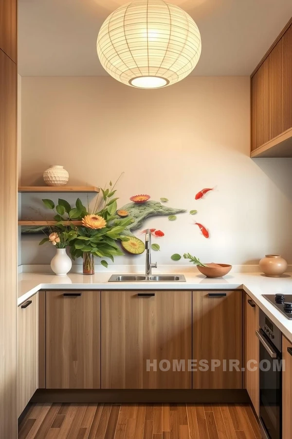 Serenity with Rice Paper Lighting in Kitchen