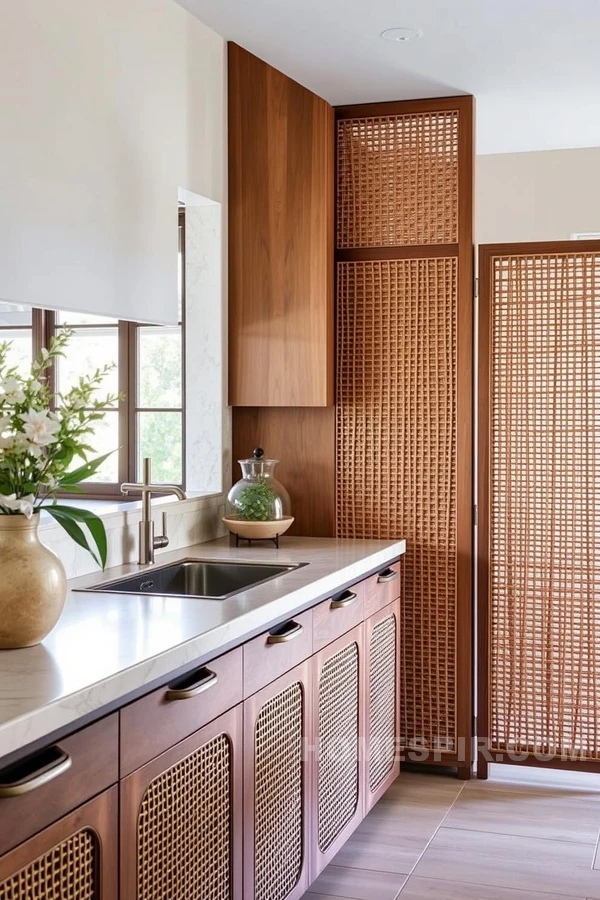 Shoji Screen Partition for an Elegant Kitchen