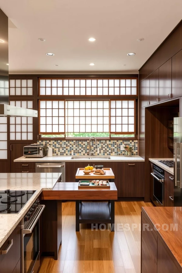 Shoji Screens in Modern Kitchen