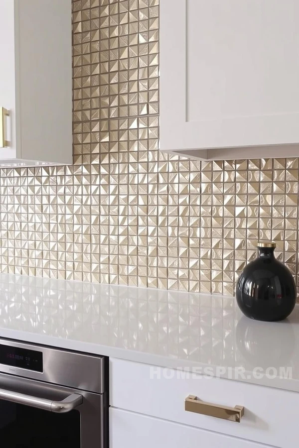 Silver and Gold Triangular Backsplash