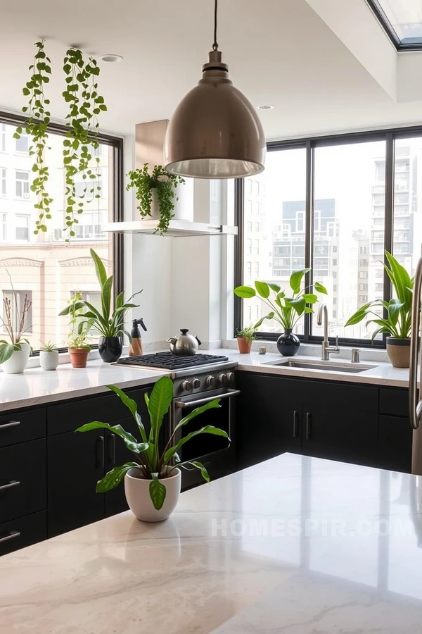 Skylights and Planters in Urban Kitchen Design