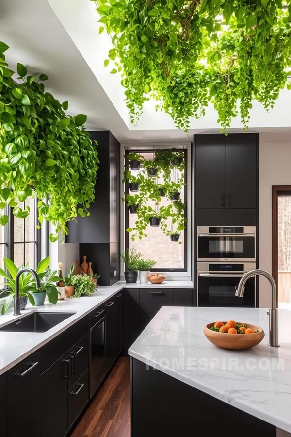 Sleek Black and Green for a Chic Kitchen