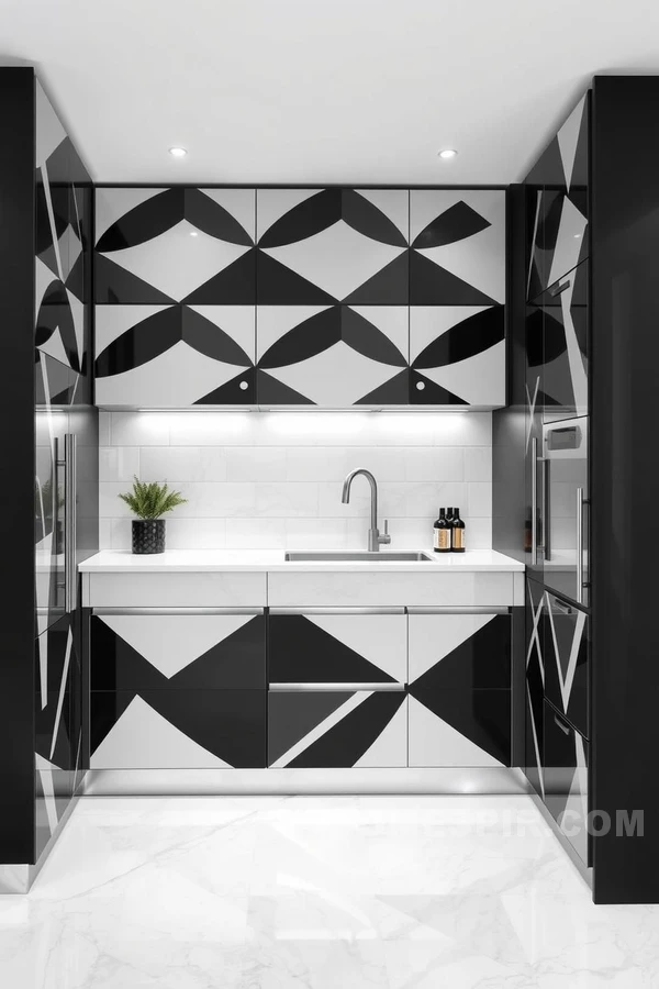 Sleek Black White Cabinet Patterns