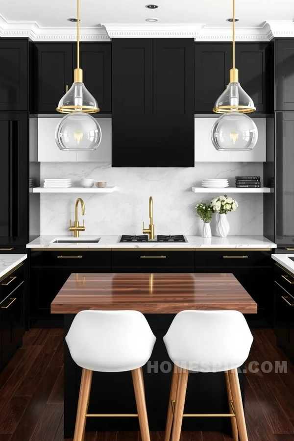 Sleek Black White Kitchen Vibes