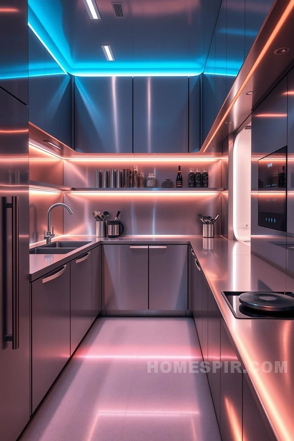 Sleek Metallic Surfaces in Urban Kitchens