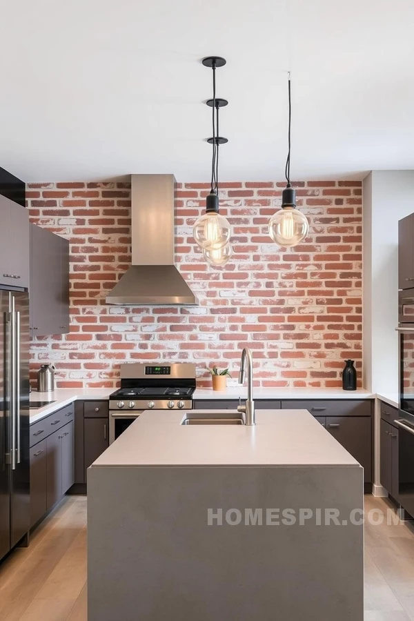 Sleek Urban Kitchen with Edgy Light Fixtures