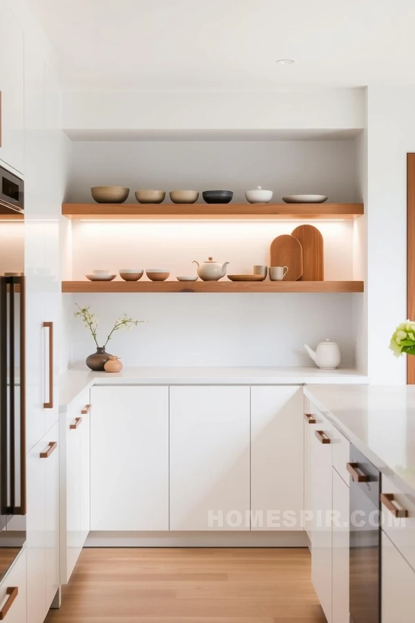 Sleek White Cabinetry for Zen Kitchen