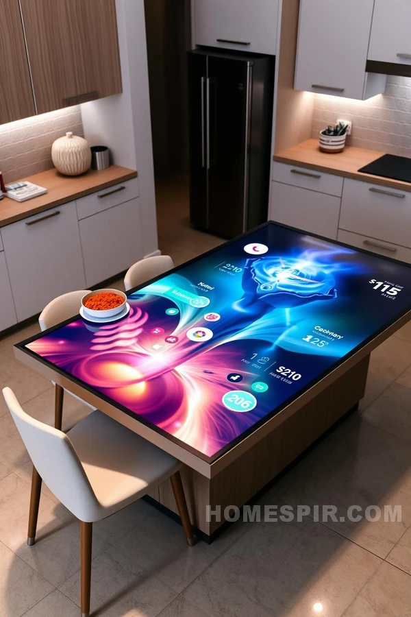 Smart Dining Table with Interactive Screen