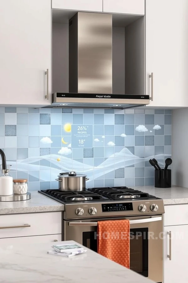 Smart Kitchen Backsplash with Digital Interface