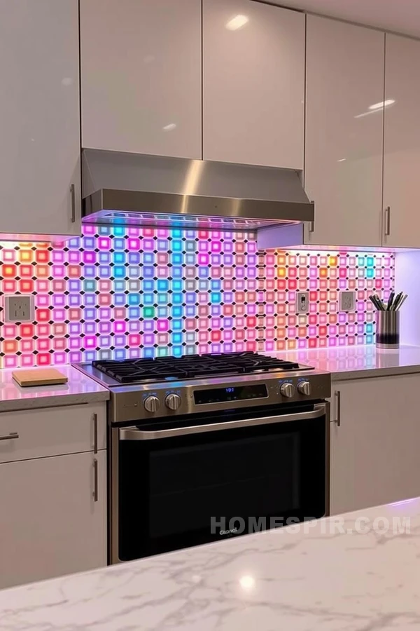 Smart LED Tiles for Interactive Kitchen Backsplash