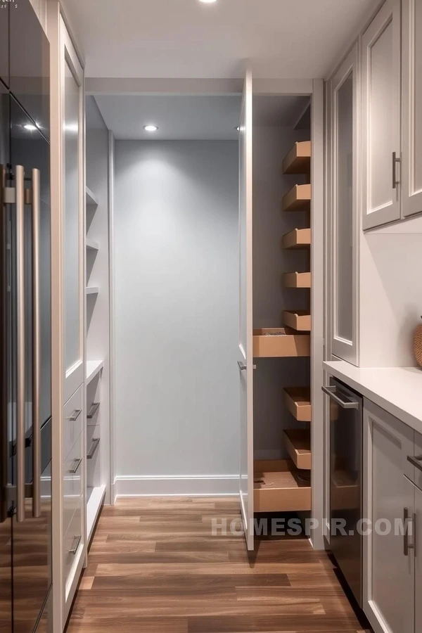 Smart Storage in Chic Kitchen Alcove