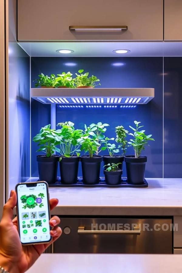 Smartphone-Integrated Herb Gardens in Kitchens