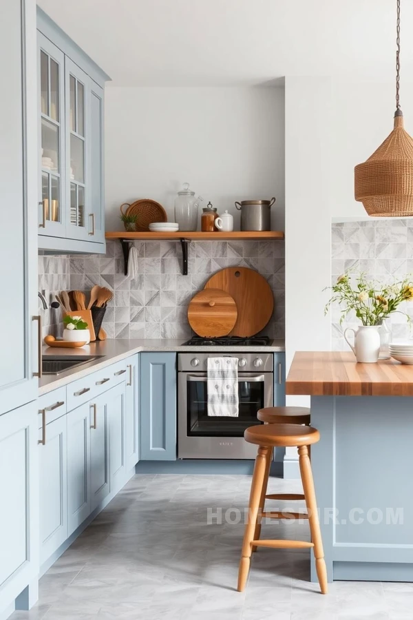 Soft Blue Serenity in Kitchen Design